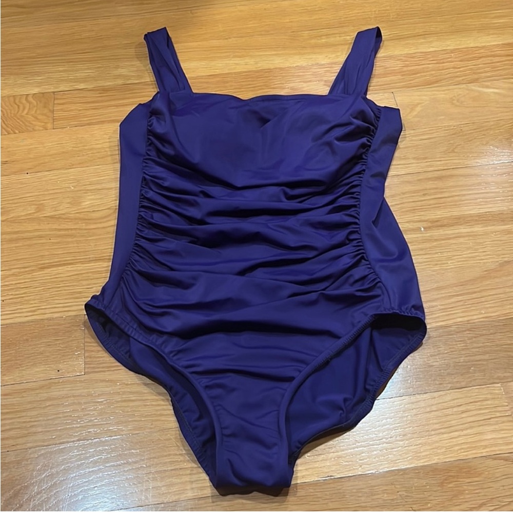 Trimshaper women's purple one piece swimsuit
Sz.16